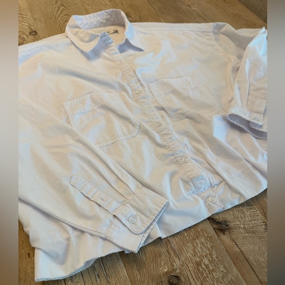 RM Rebecca Minkoff Boxy Button Down Shirt White Large - Picture 3 of 6